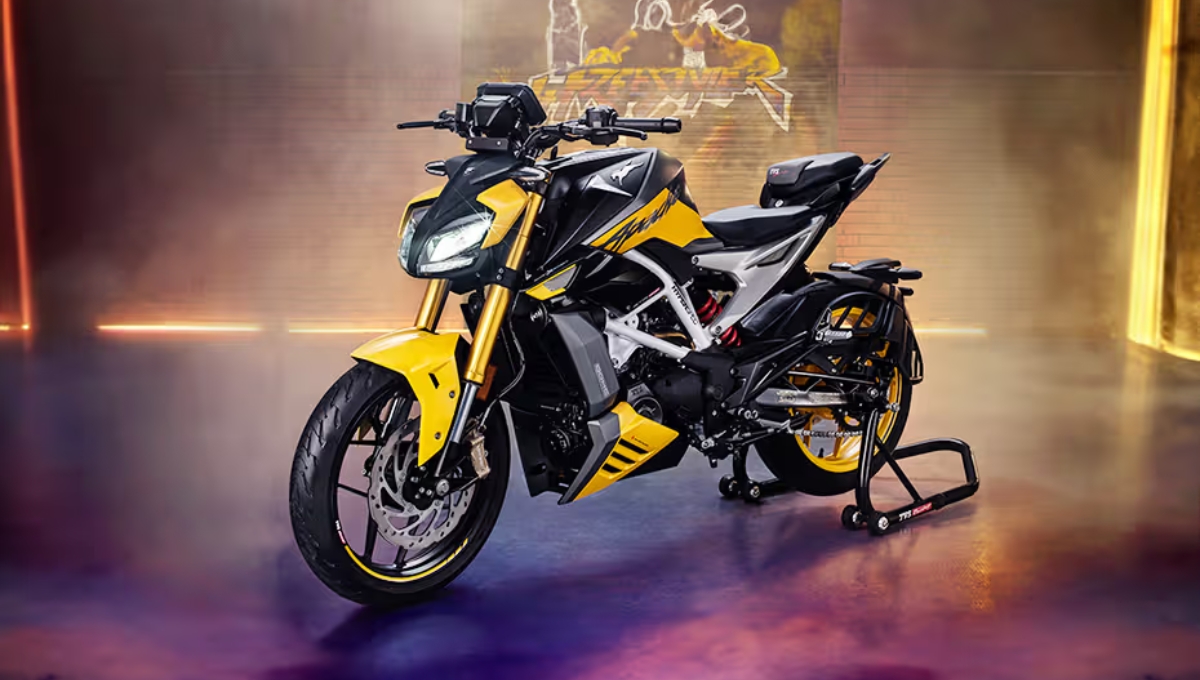 TVS Apache RTR 310: Whenever a youth talks about a bike, there is only one desire in the heart - speed, style and performance. And when all these three are combined in one bike, then it is not easy to describe that experience in words. TVS Apache RTR 310 is one such pulse-pounding bike, which has become the heartbeat of every rider. Powerful performance and powerful engine With a powerful engine of 312.12cc, Apache RTR 310 gives you a tremendous power of 35.08 bhp, which peaks at 9700 rpm. Its torque is 28.7 Nm, which is available at 6650 rpm. The top speed of the bike goes up to 150 kmph, which fills every ride with excitement. Features of braking system and suspension TVS Apache RTR 310 It has a switchable ABS system with 300 mm disc brake and 4 piston caliper in the front, which keeps the confidence on every brake. Talking about the suspension, it has a 41mm USD fork at the front and pre-load adjustable monoshocks at the rear, which gives a smooth riding experience on every road. Design, dimensions and road grip A heavy but balanced body of 169 kg, seat height of 800 mm and ground clearance of 180 mm make this bike capable of driving on all types of roads. Smart technology and digital features TVS has also made the Apache RTR 310 full of technology. In this you get a digital TFT console with a display of 5 inches. It also has USB charging port, traction control, LED projector headlight, DRLs and brake light. To make the ride easier, it also has features like location tracking and last park location. Warranty and maintenance assurance Apache RTR 310 is offered with a warranty of 2 years or 30,000 km. Also, its service schedule is also designed according to the convenience of the rider, the first service in 1000 km or 60 days, the second in 5000 km or 180 days and the third in 10,000 km or 1 year. Excitement in every ride, confidence at every turn TVS Apache RTR 310 is not just a bike, but an experience that touches the heart. The combination of its look, power and technology makes every ride memorable. Disclaimer: The information given in this article is based on various sources and has been written with utmost care to make it accurate and reliable. However, before buying the vehicle, do confirm with the company's official website or nearest dealership. The purpose of the article is to give information only.